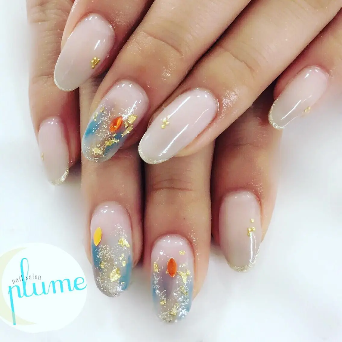 ネイル ニュアンスネイル ハンドネイル plume nail ☆韓国ネイルのネイルデザイン