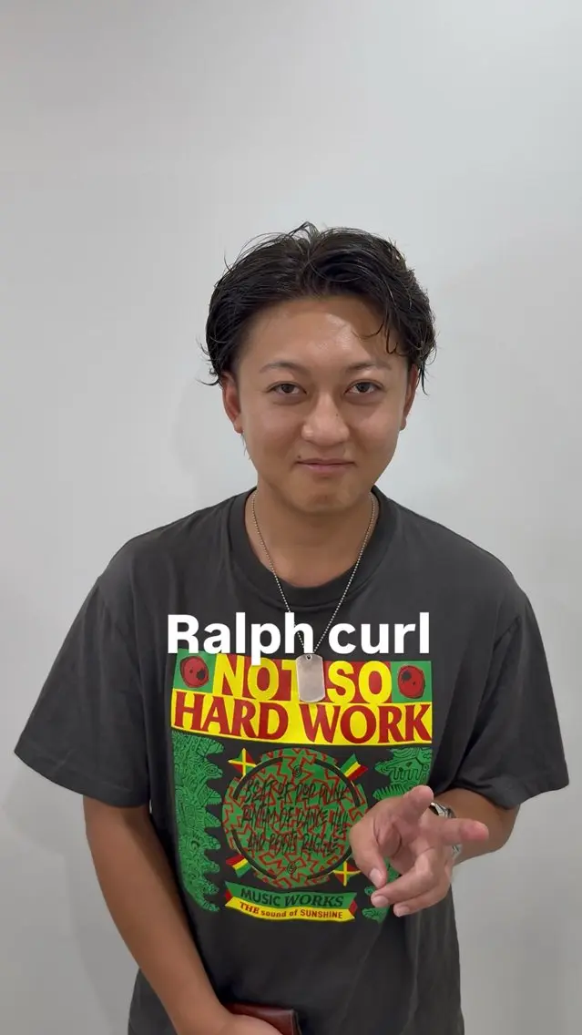 ショート パーマ メンズ かきあげバング カット パーマ SHUN札幌 メンズパーマフェードのヘアスタイル