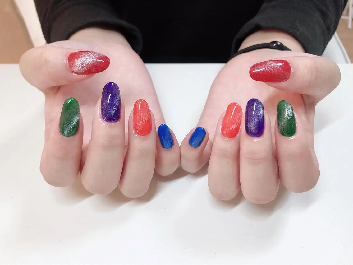 ネイル フットネイル グリーン オフィスネイル ワンカラーネイル Lily Roseスタッフ一同のマツエク・マツパデザイン
