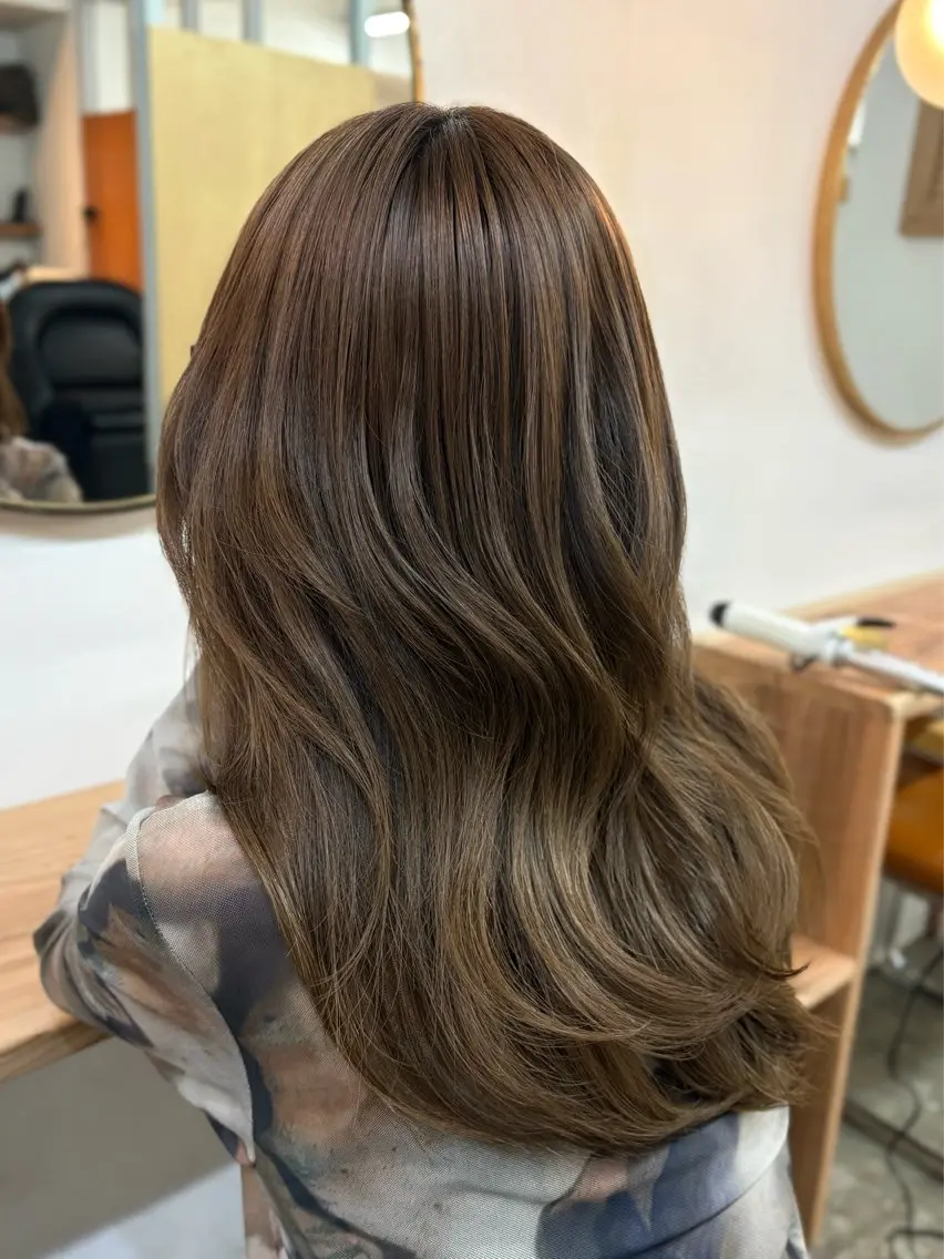 ロング カラー カット ヘアカラー トリートメント まさと/ブリーチなし カラーレイヤーカットのヘアスタイル