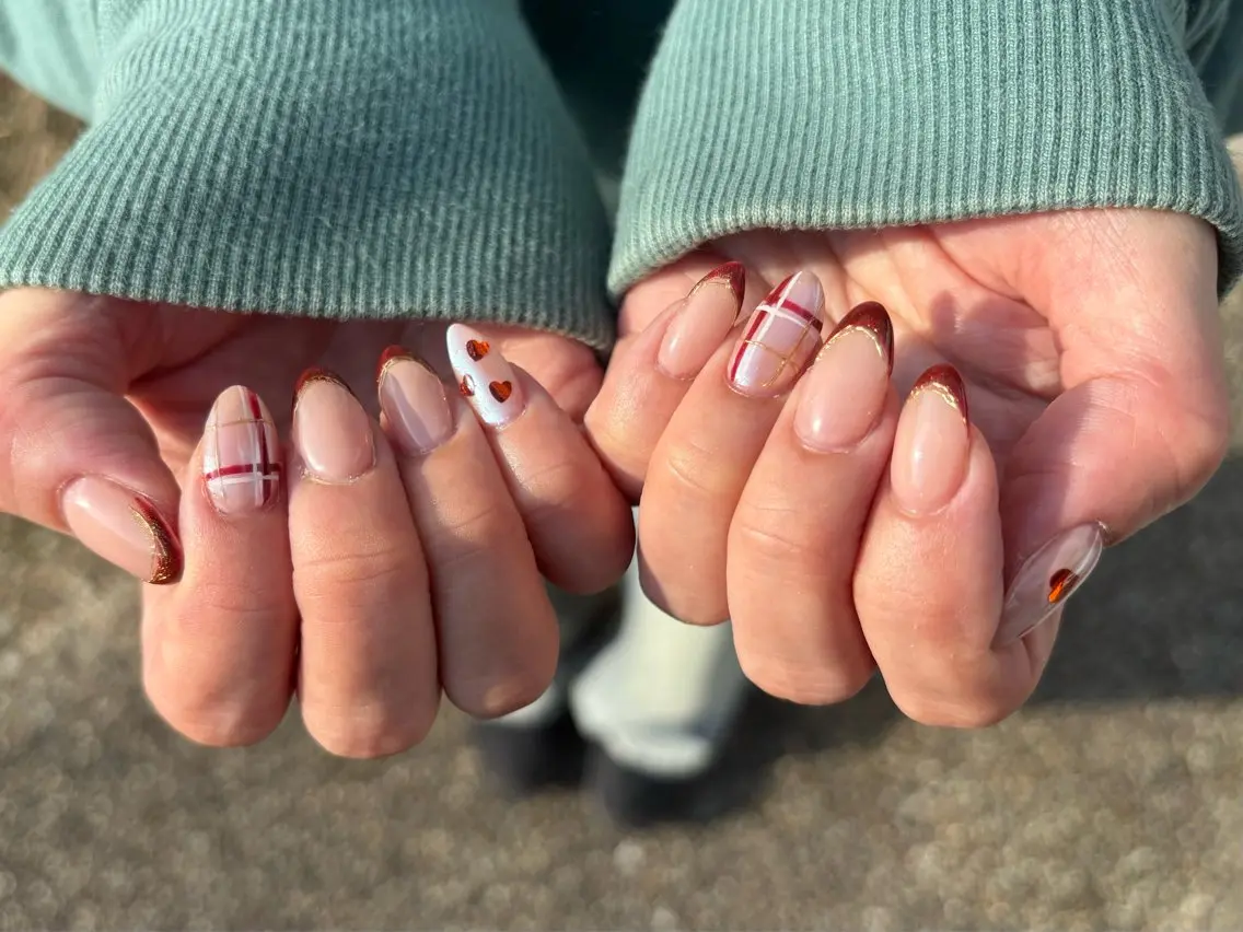 ネイル フレンチネイル 赤色 門真市ネイルサロン♡ KUMI.HANAのネイルデザイン