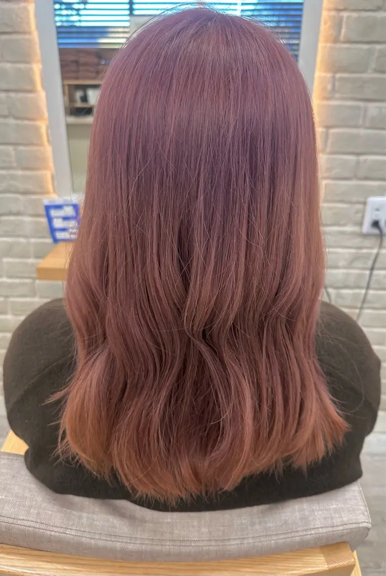セミロング カラー ラベンダーカラー ラベンダーピンク ピンクカラー ヘアカラー ヘアセット ✄折橋 彩花🐶🍑のヘアスタイル