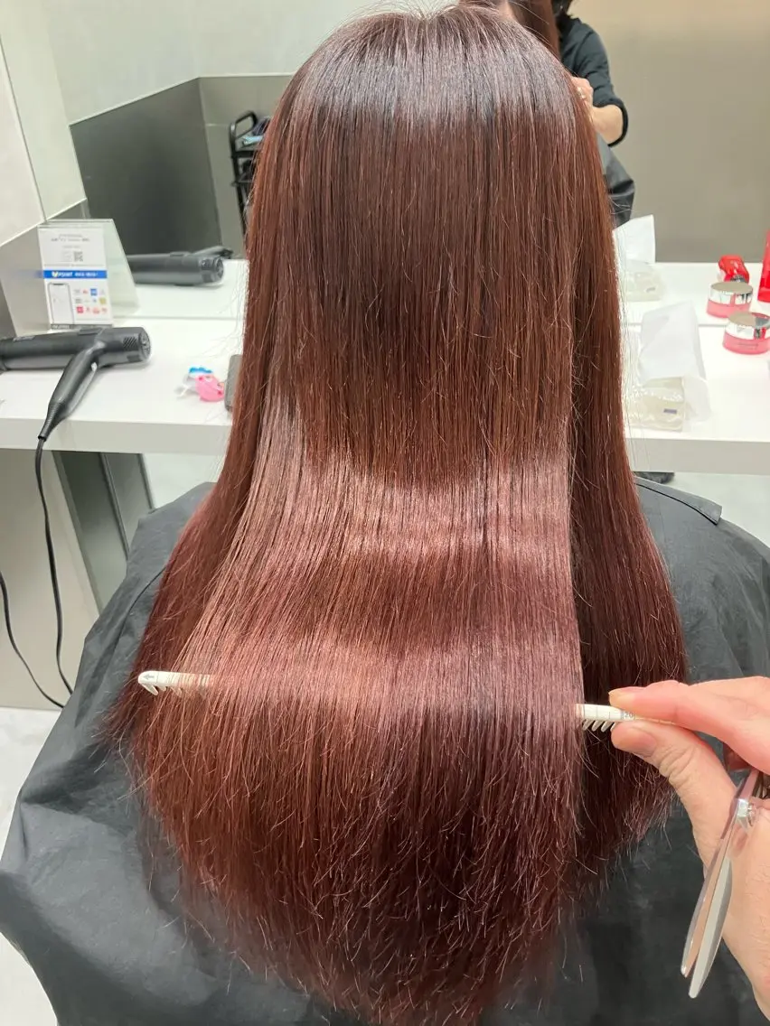 ロング カラー ヘアカラー トリートメント 💖ブリーチなし透明 感💖ASAHIのヘアスタイル