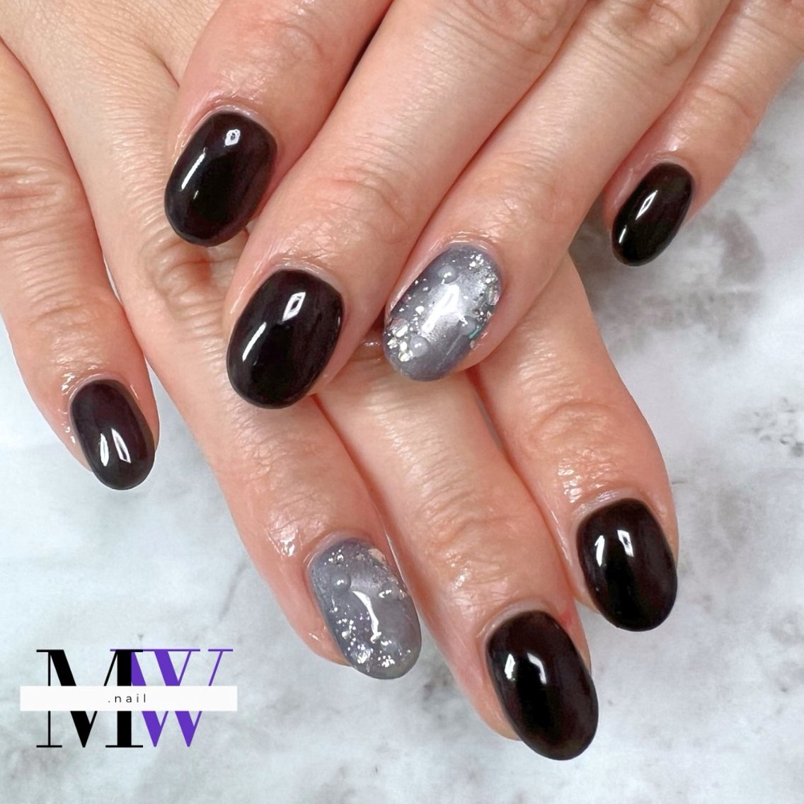 ネイル キラキラネイル マグネットネイル ハンドネイル MW .nailのネイルデザイン