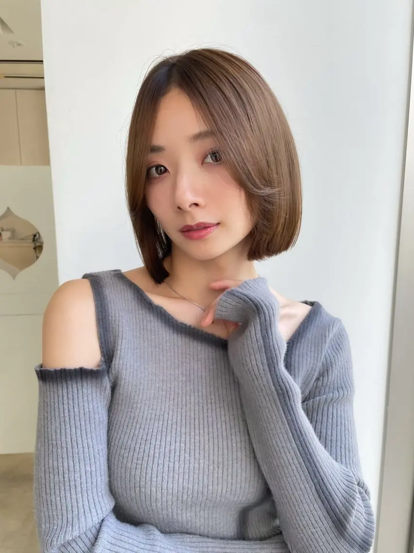 ミディアム 🇰🇷韓国ボブ/ 縮毛矯正🇰🇷愛誠のヘアスタイル