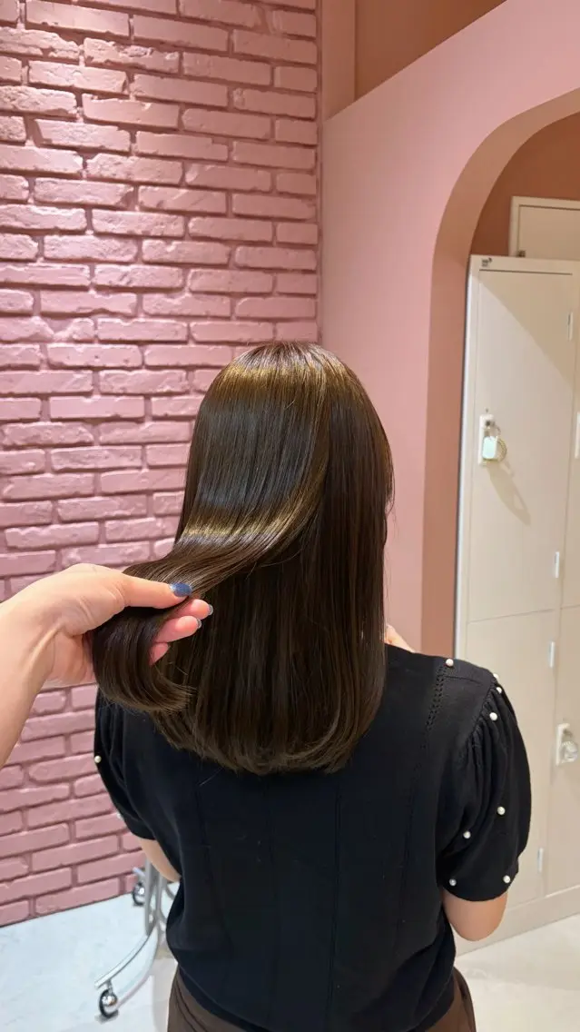 ミディアム カラー カット ヘアカラー 聖菜/ hina /レイヤー/艶カラーのヘアスタイル