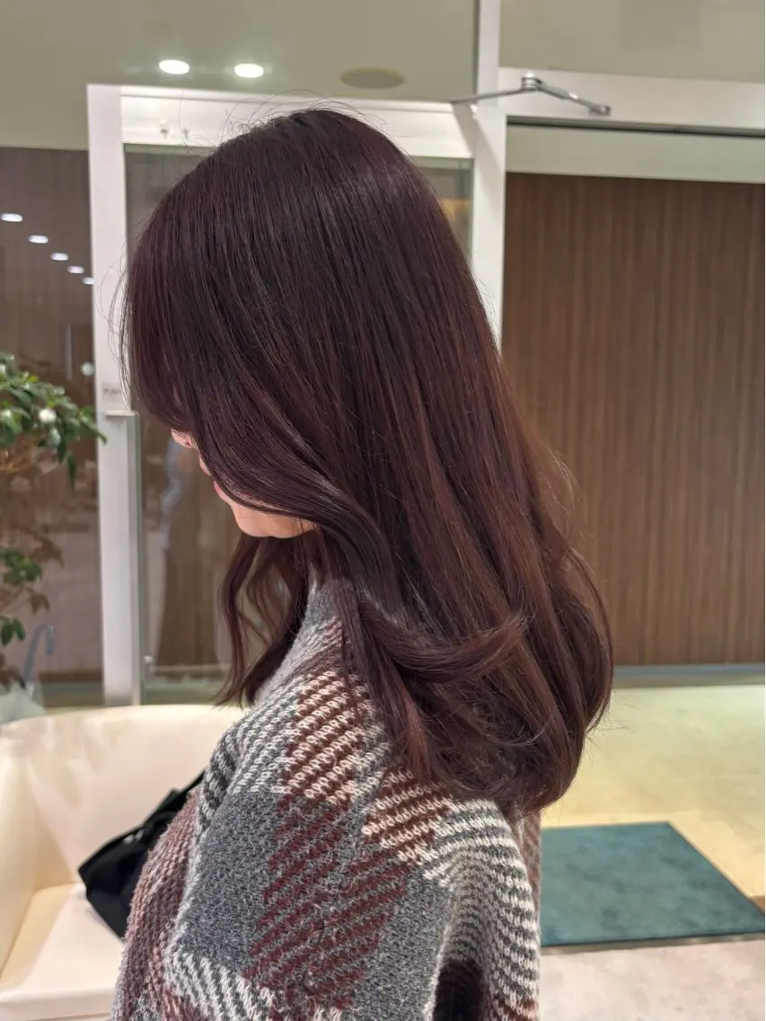 カラー ブラウンカラー ピンクカラー ヘアカラー トリートメント 牧 由貴花のヘアスタイル
