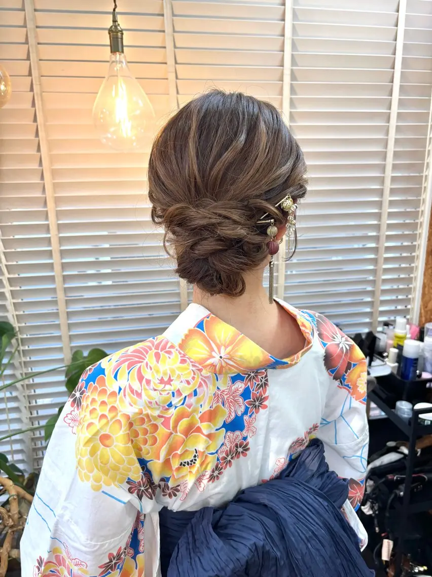 ロング ヘアアレンジ ヘアセット ヘアメイク＆着付け 福岡高宮mikuのヘアスタイル