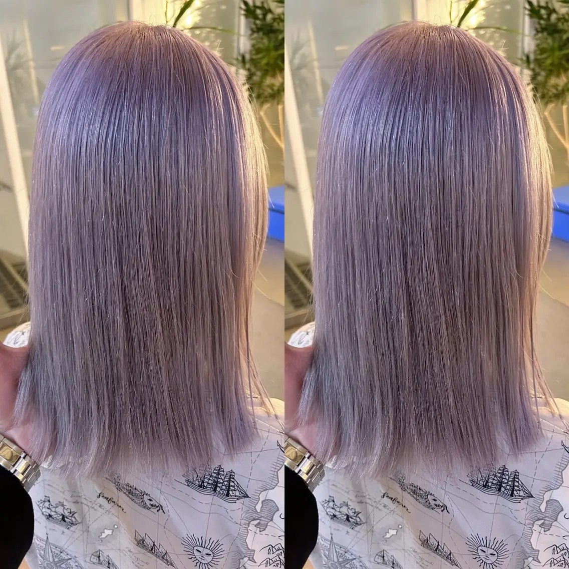 ミディアム カット ヘアカラー トリートメント yoriダブルカラー 代表すがわらのヘアスタイル
