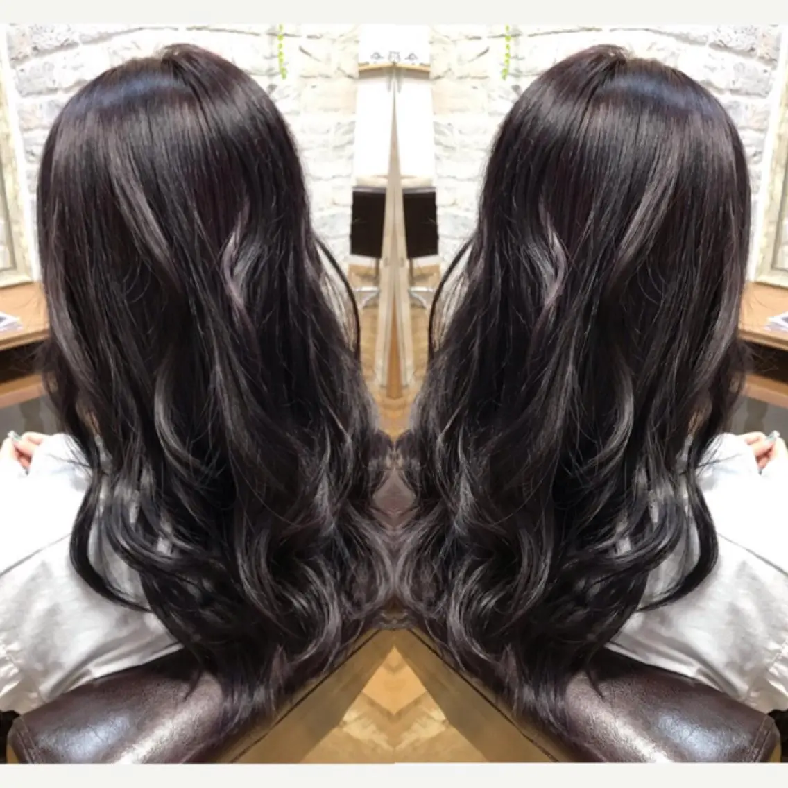 ロング カラー バイオレットカラー yui .のヘアスタイル