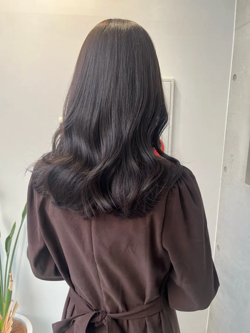 セミロング カラー パーマ ヘアアレンジ 透明感/オリーブ/ グレージュ/YUKAのヘアスタイル