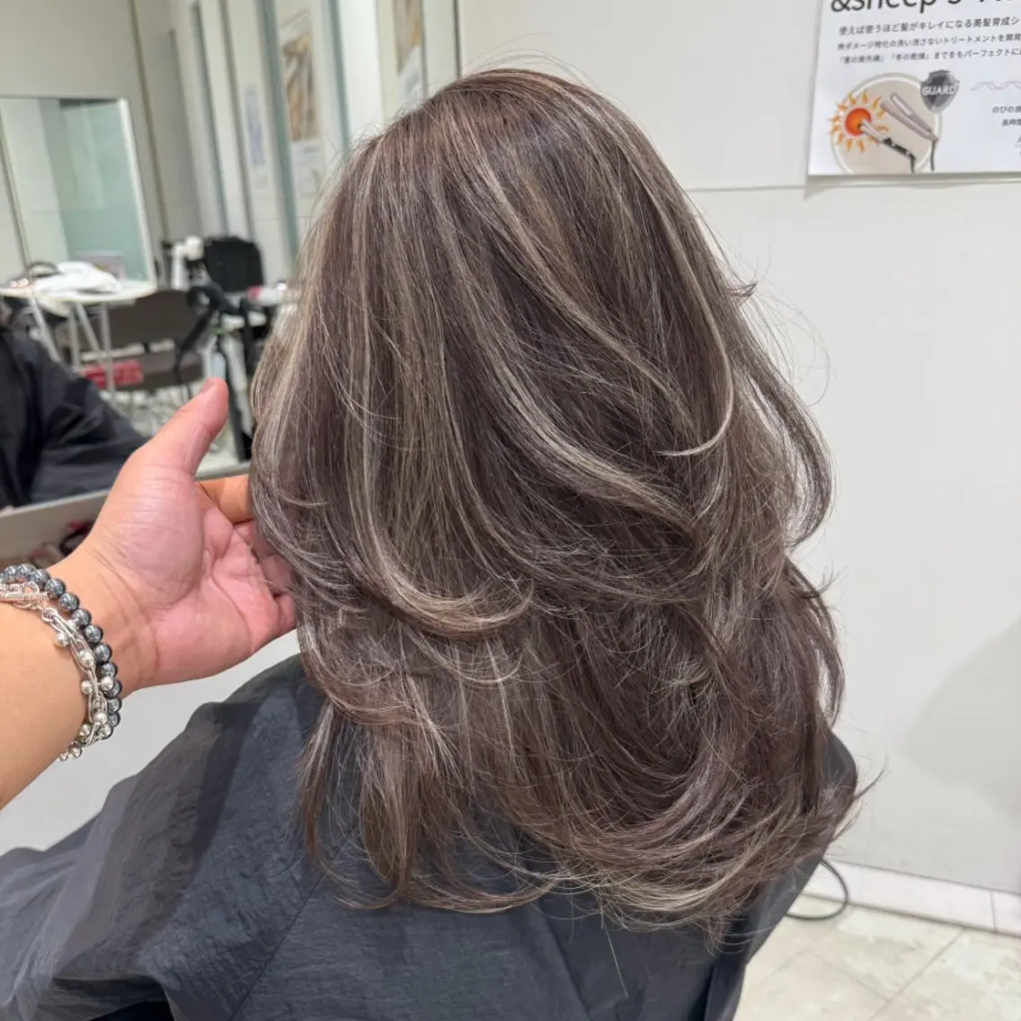 セミロング カット ヘアカラー トリートメント 白髪ぼかし/髪質 改善/KOMORIのヘアスタイル