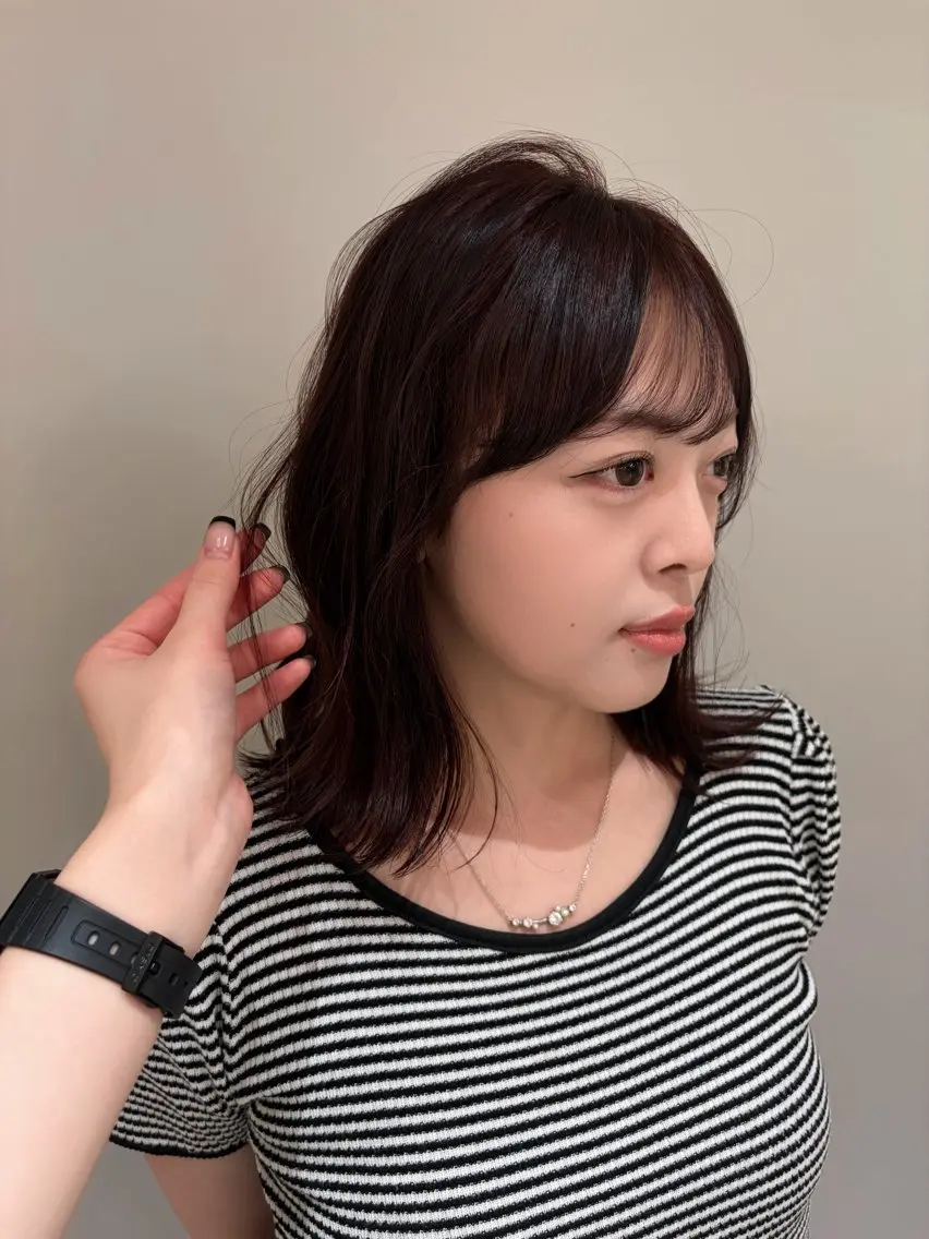 ミディアム ヘアカラー 菊地 心のヘアスタイル