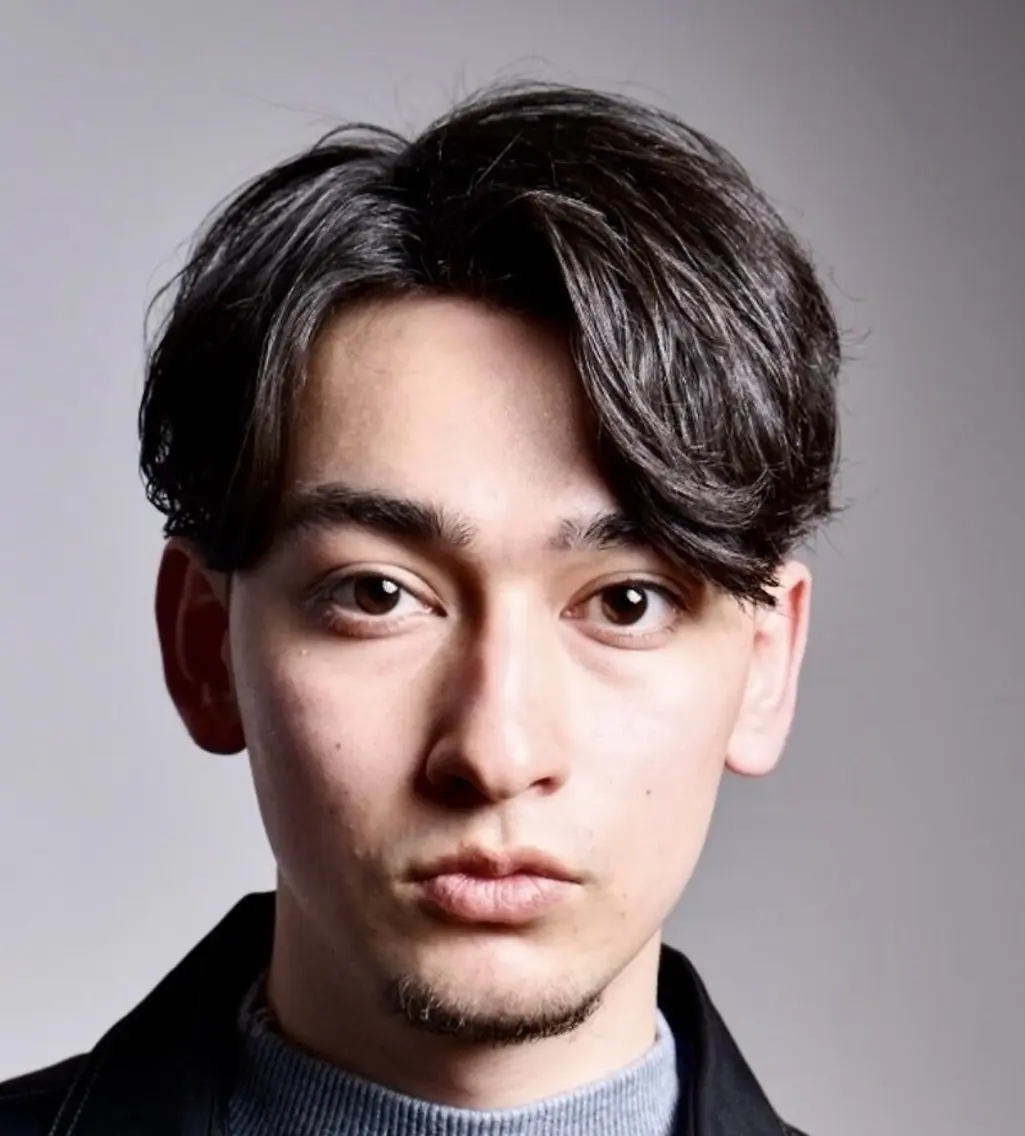 ミディアム パーマ メンズ 恵比寿メンズカット モデル無料/かずきのヘアスタイル