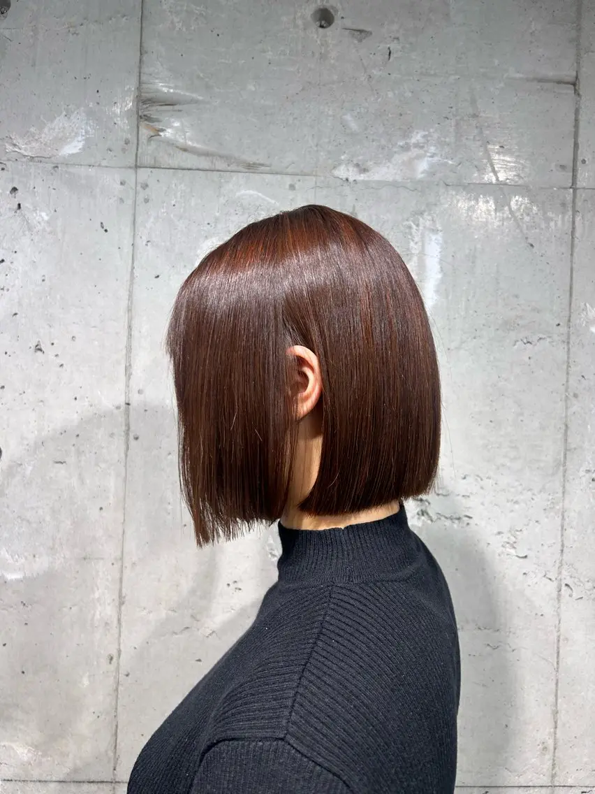 ショート カラー 切りっぱなしボブ 前下がりボブ ブラウンカラー ボブ 【縮毛矯正ブリーチ】 MANATO🌈のヘアスタイル