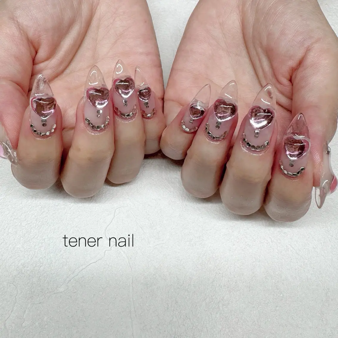 ネイル クリアネイル フレンチネイル ハンドネイル テネルネイル tener nailのネイルデザイン
