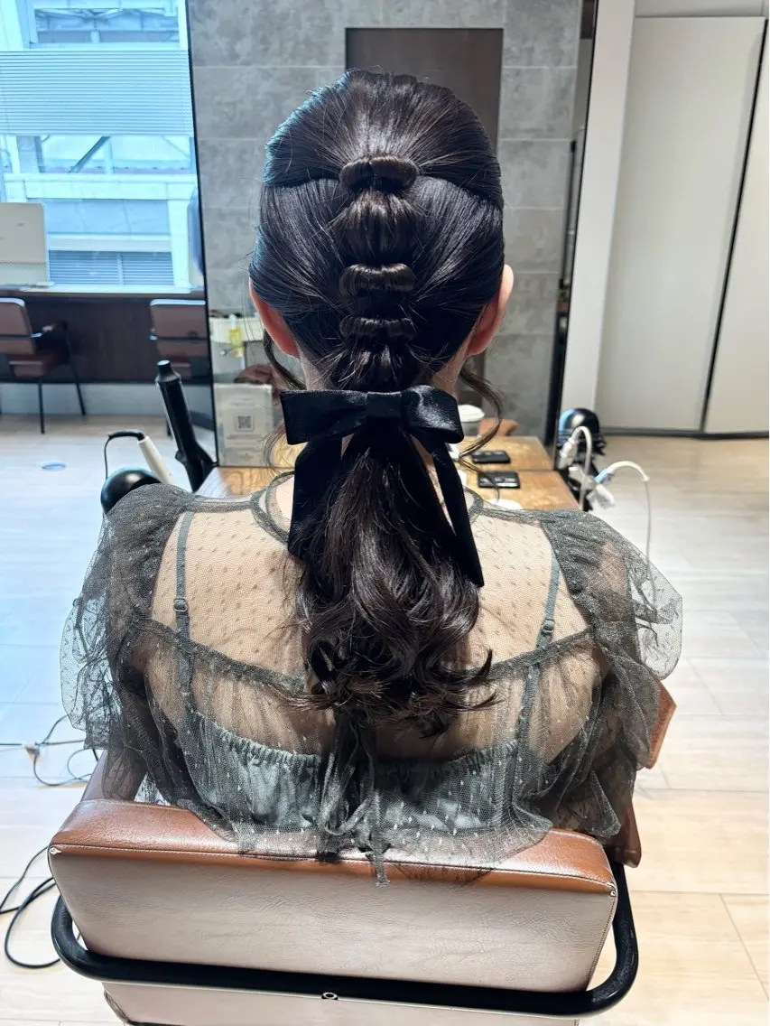 セミロング ヘアセット 穂積 未優のヘアスタイル