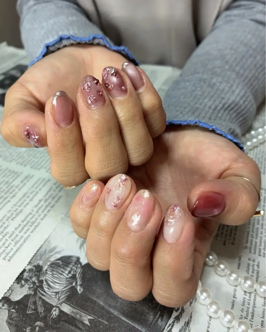 ネイル ニュアンスネイル 春ネイル shiki_nail 🪐のネイルデザイン