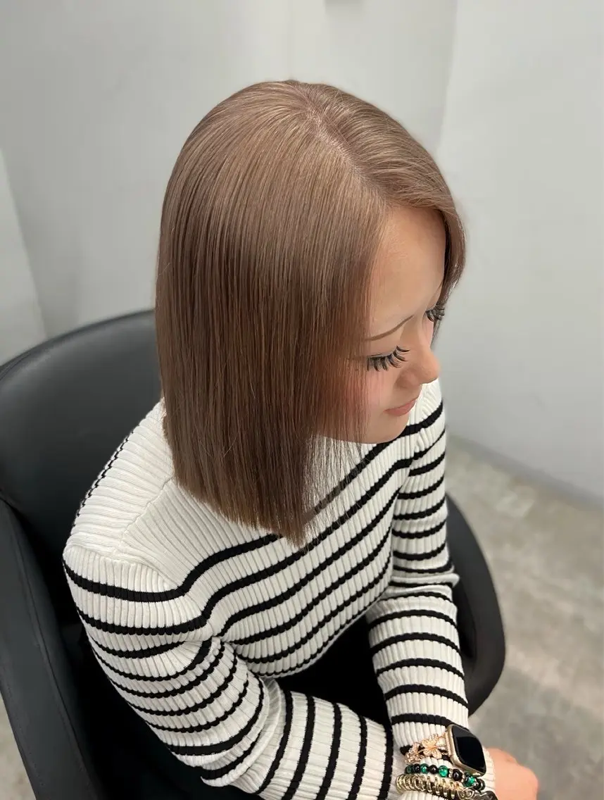 ミディアム ミルクティー /asumi♡のヘアスタイル