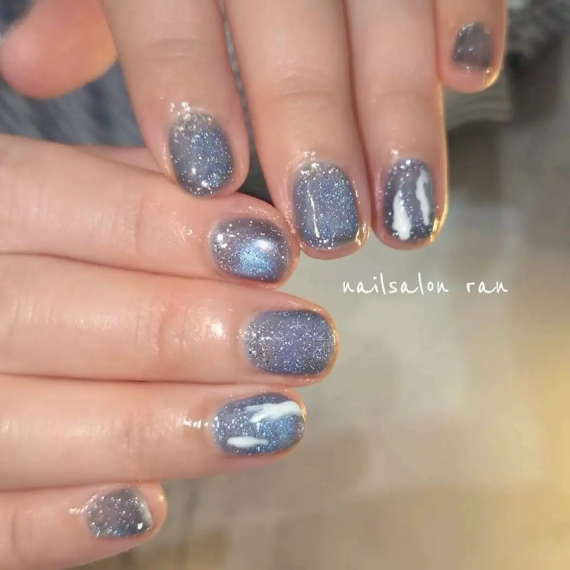 ネイル フラッシュネイル ラメ(グリッター) マグネットネイル ハンドネイル ハンドケア nailsalon ranのネイルデザイン