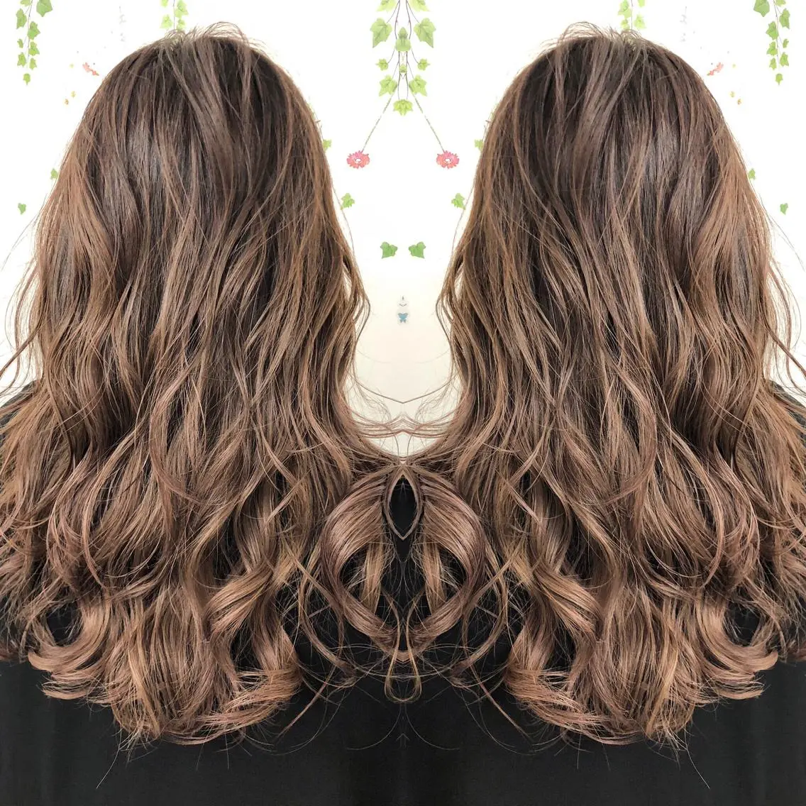 ロング カラー アッシュ バレイヤージュ ブリーチ グラデーションカラー グレージュ 似合わせカット/ レイヤーカット/新谷のヘアスタイル
