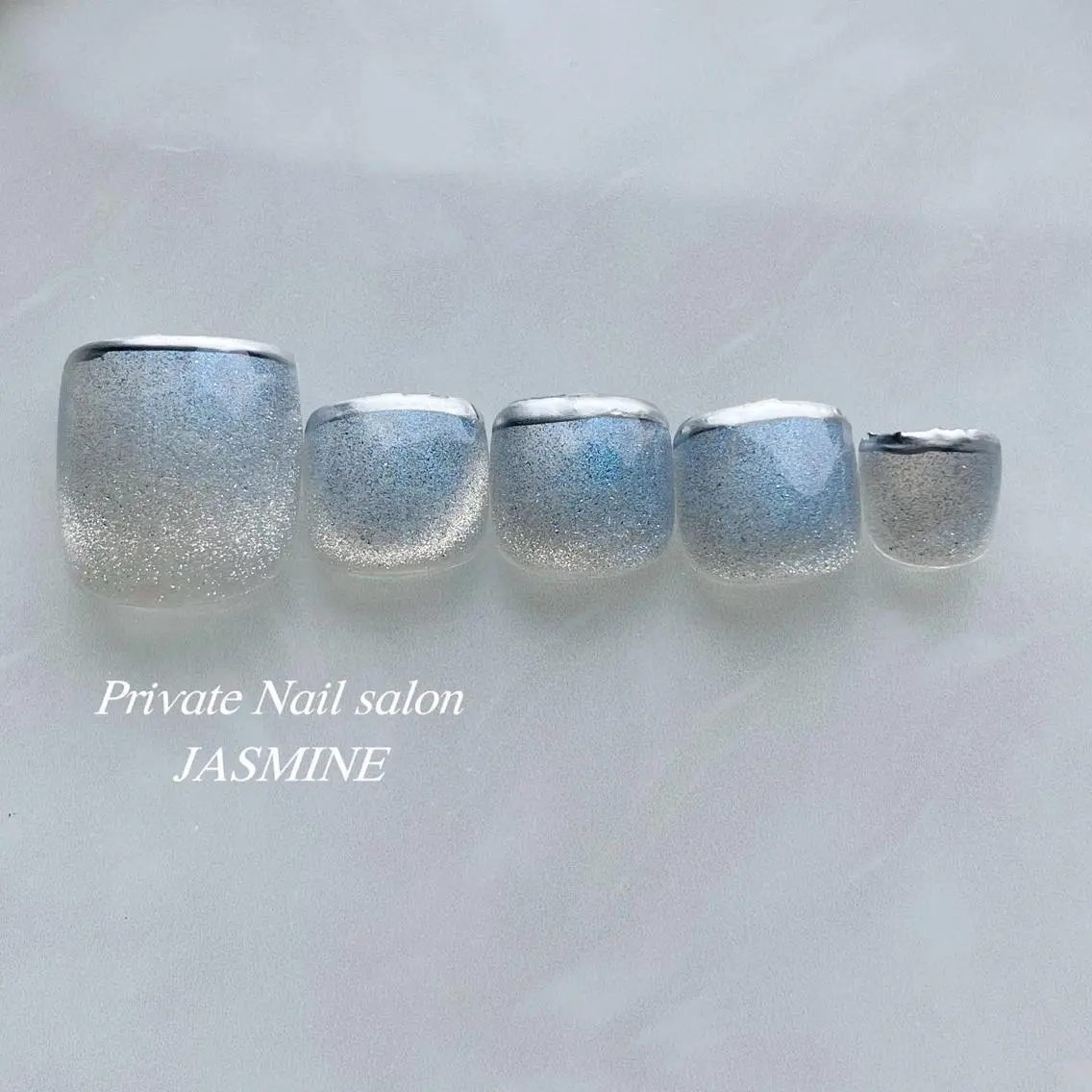 ネイル フットネイル フレンチネイル マグネットネイル フットネイル Nail salon JASMINEのネイルデザイン