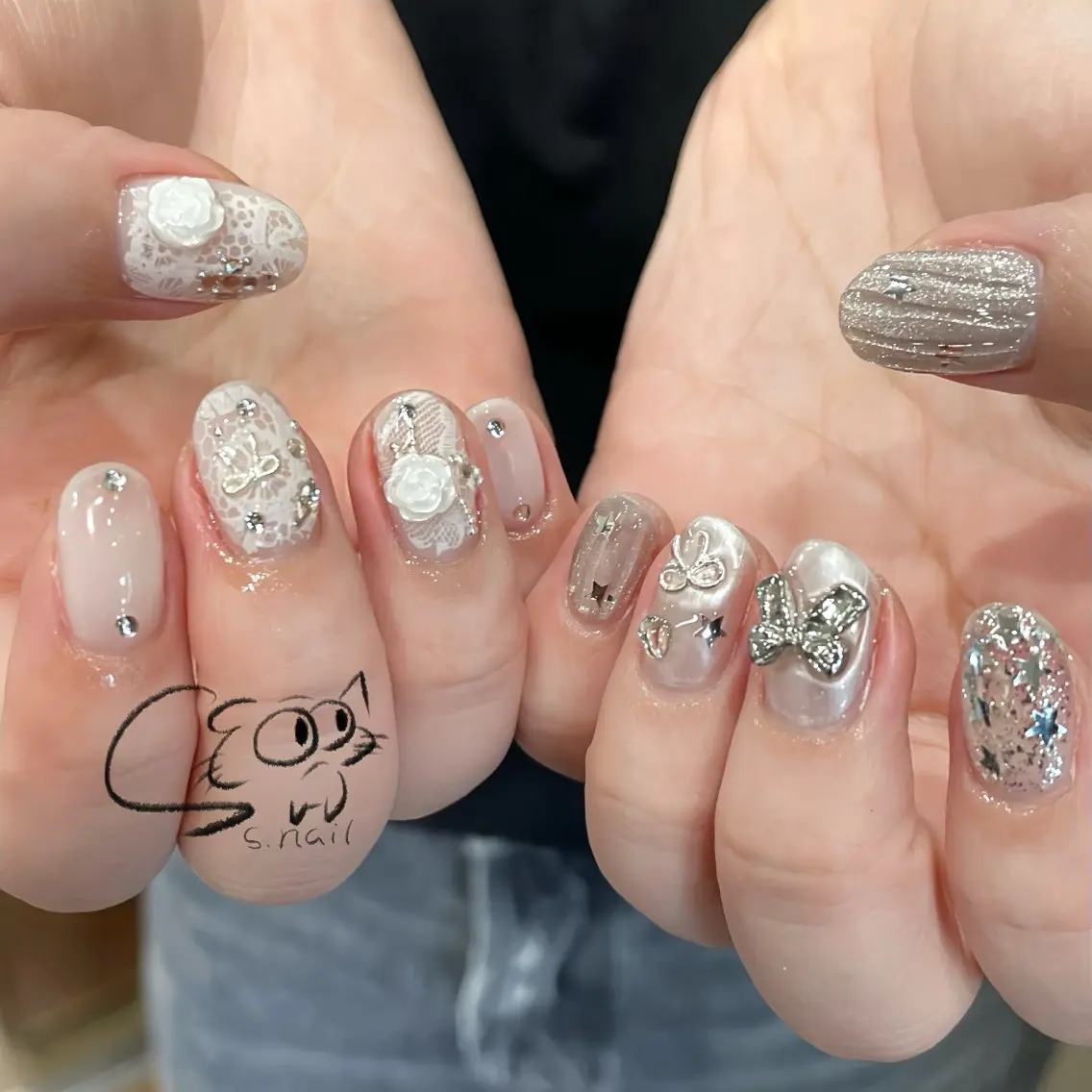 ネイル チークネイル フレンチネイル グラデーション マグネットネイル ワンカラーネイル S.nail _のネイルデザイン