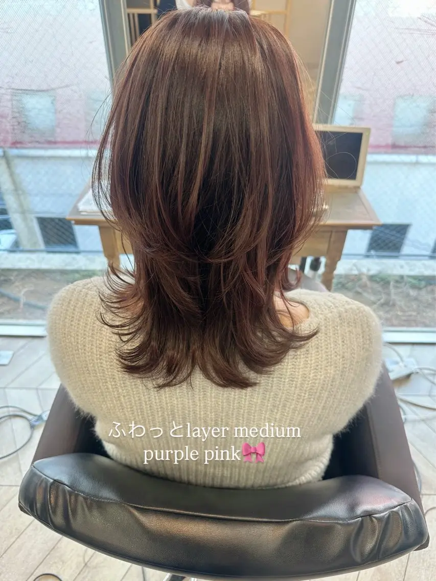 ミディアム レイヤーカット 鎌倉 彩のヘアスタイル