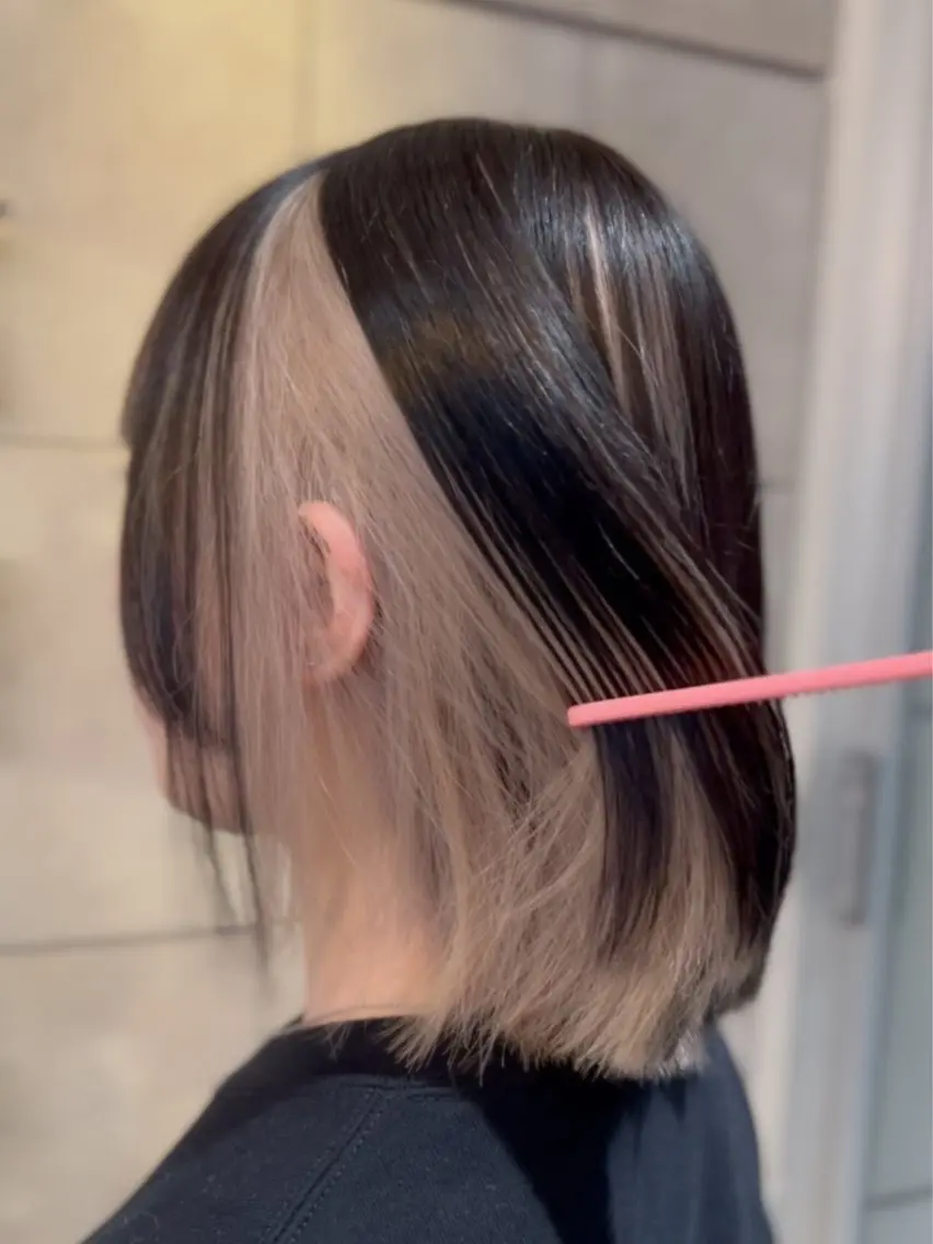 セミロング カラー ヘアカラー トリートメント ヘアセット 🎀ハイトーン・艶 カラー HANA🎀のヘアスタイル
