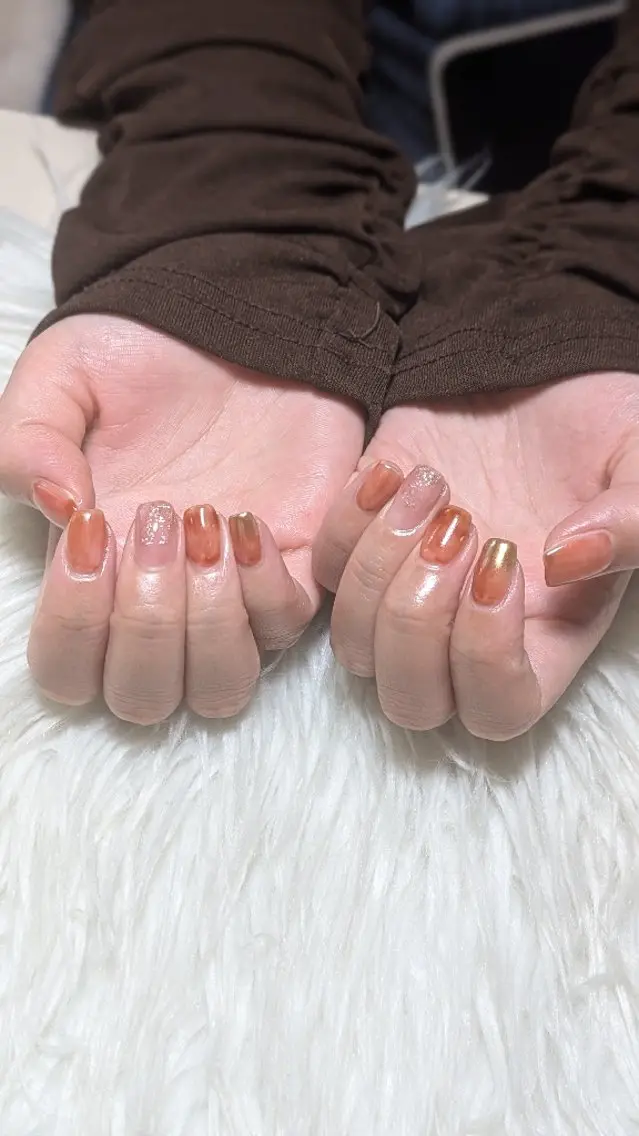 ネイル ニュアンスネイル シンプルネイル ハンドネイル m&pPrivate nailsalonのネイルデザイン