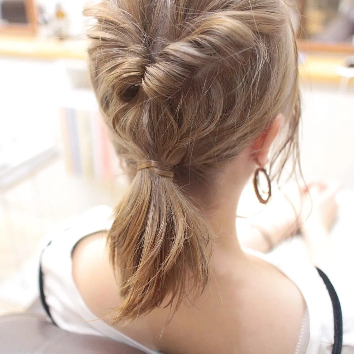 ミディアム カラー クニモトハルナ ボブ/柔らかカラーのヘアスタイル