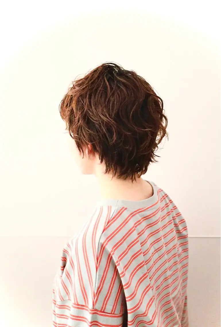 ショート パーマ 骨格補正カット✂︎ 🌟菅野陽介🌟のヘアスタイル