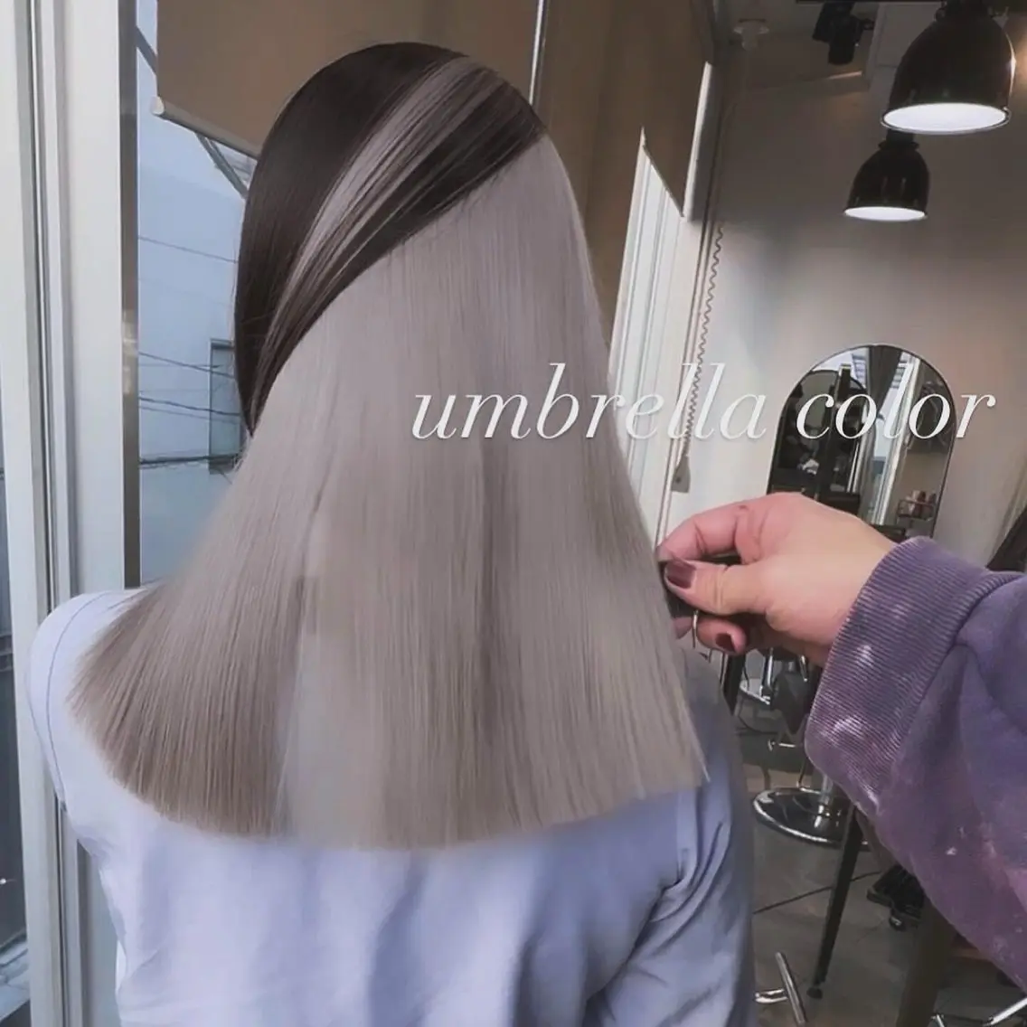 セミロング カラー カット ヘアカラー トリートメント ヘアセット 💜ハイトーン💛 マジカルかいちゃんのヘアスタイル