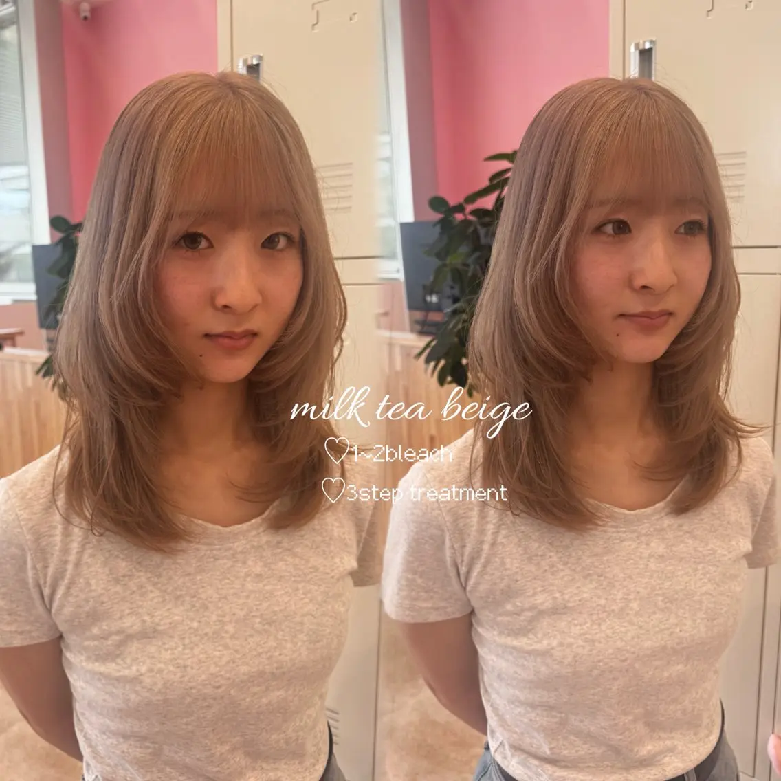 セミロング カット ヘアカラー 盛れる透明感カラー ♡ayana♡のヘアスタイル