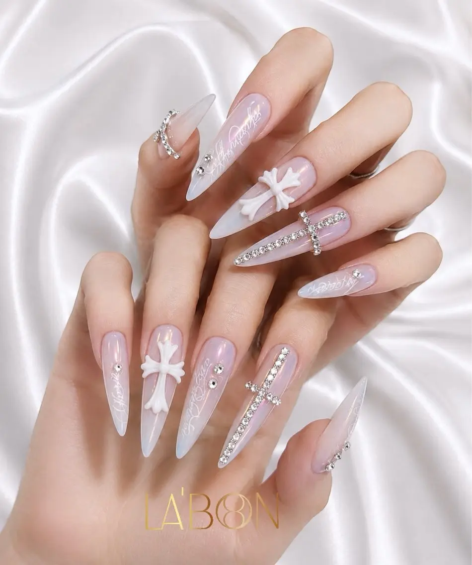 ネイル アートネイル ジェルネイル キラキラネイル 韓国ネイル ロングネイル Labon Nails Artのネイルデザイン