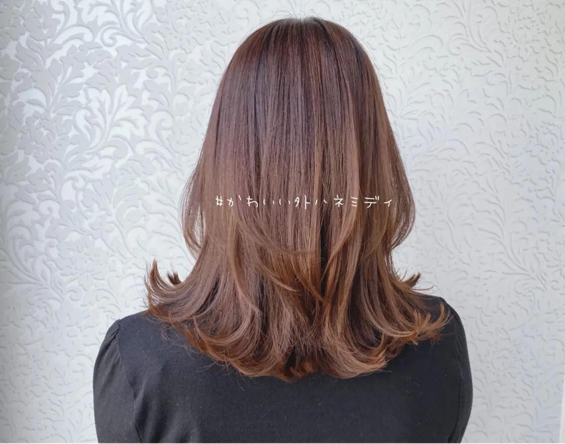 ミディアム カット ヘアカラー トリートメント 顔周りカット/透明感 カラー🤍大塚蛍のヘアスタイル
