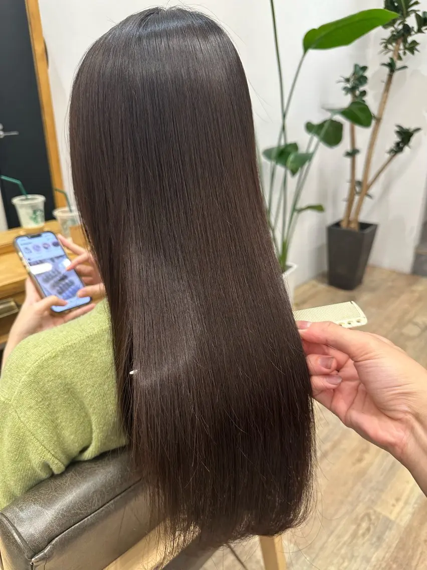 ロング パーマ 髪質改善 トリートメント ストレートパーマ ブリーチカラー🔥 パーマ【佐々木凌平】のヘアスタイル