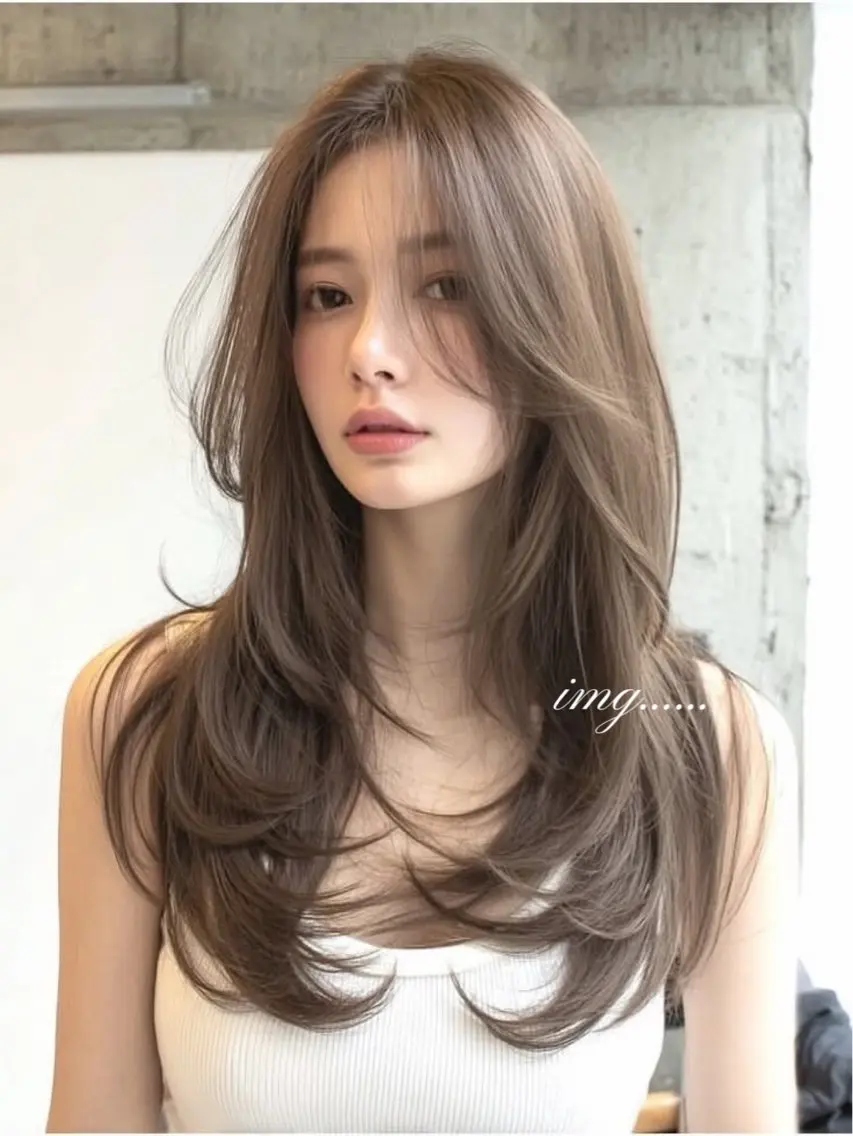 ロング レイヤーカット 韓国ハイレイヤー 透明感カラー/くれはのヘアスタイル