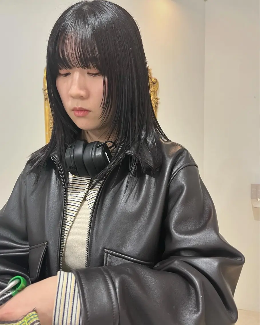 ミディアム カット ヘアカラー トリートメント ダブルカラー/透明感 💈JUNYA💈のヘアスタイル