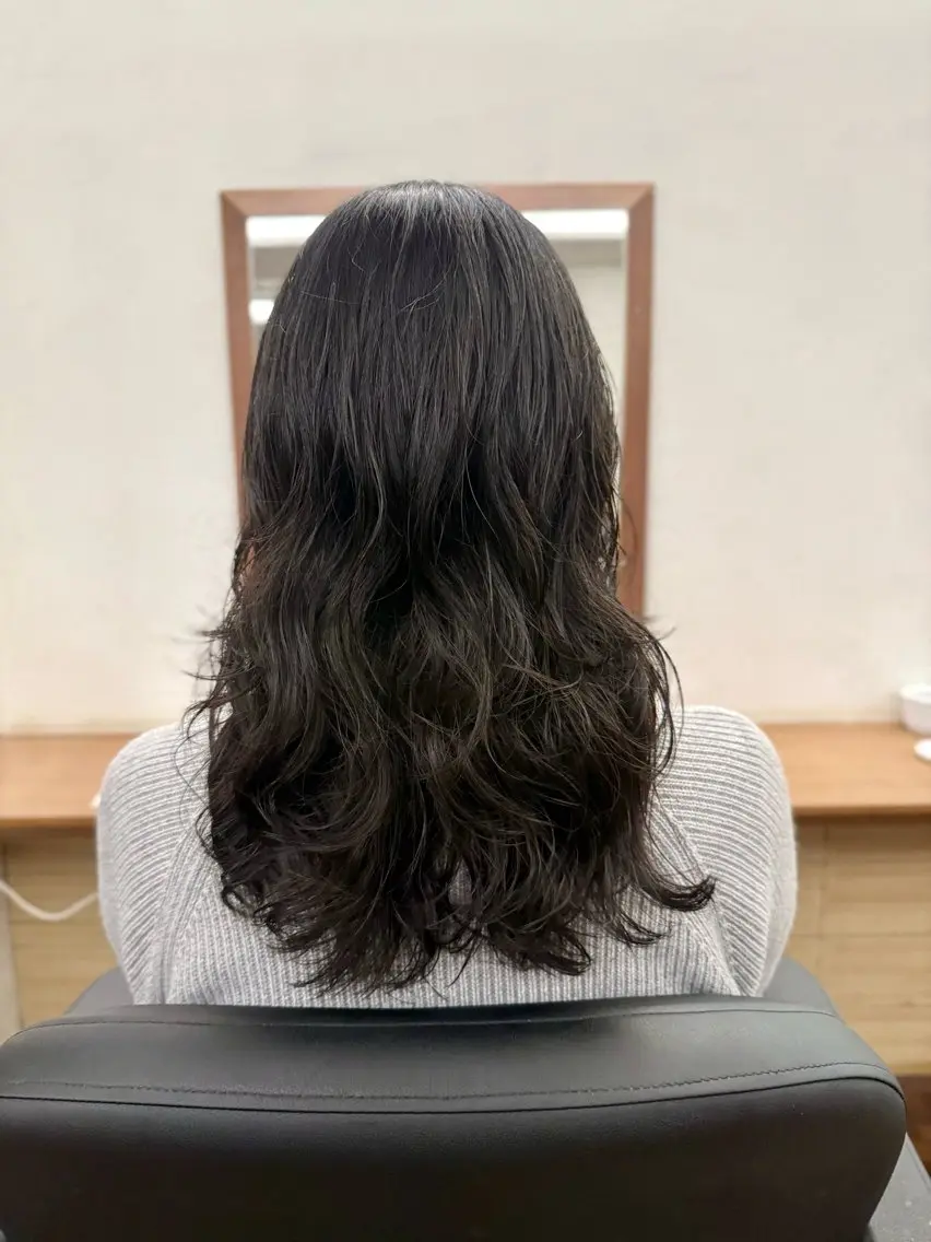 ミディアム パーマ カット パーマ トリートメント 似合わせレイヤー/ ケアパーマ/高倉のヘアスタイル