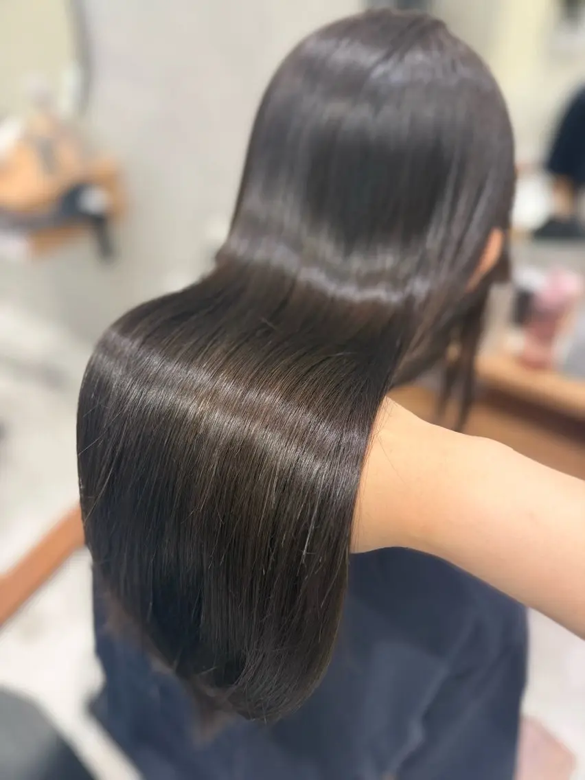 ロング カラー パーマ 縮毛矯正 カット 縮毛矯正 透け感color/ SUのヘアスタイル
