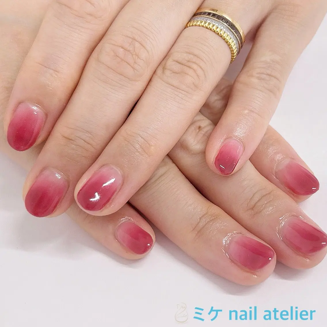 ネイル ジェルネイル グラデーション オフィスネイル ピンク シンプルネイル ハンドネイル h. rikaのネイルデザイン