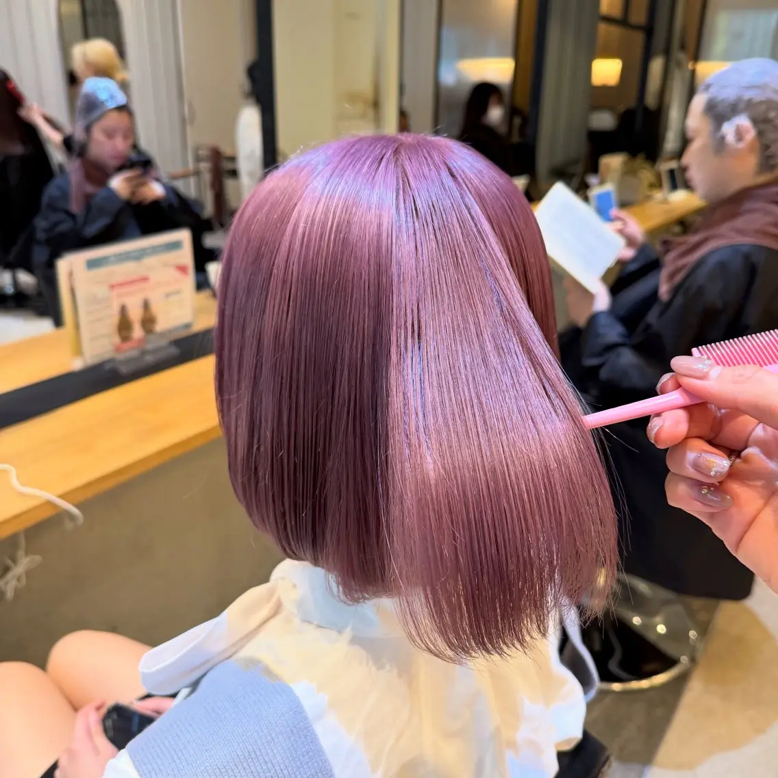 ミディアム カラー カット ヘアカラー 💘韓国レイヤー上 品カラーruru💘のヘアスタイル