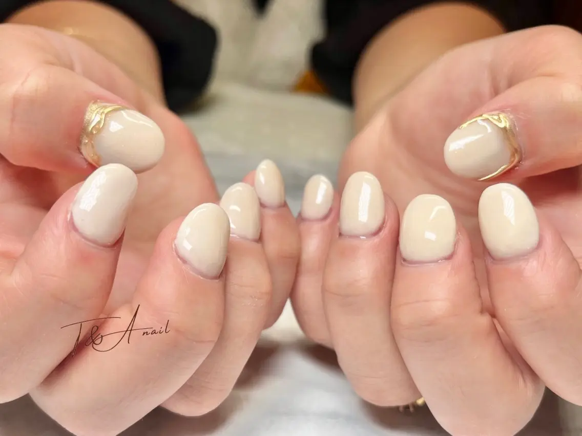 ネイル 長さ出し ジェルネイル オフィスネイル ワンカラーネイル スカルプネイル T&A nailのネイルデザイン