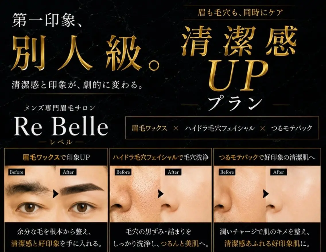 眉毛ワックス＋フェイシャル！清潔感あるUPプランメニューの写真