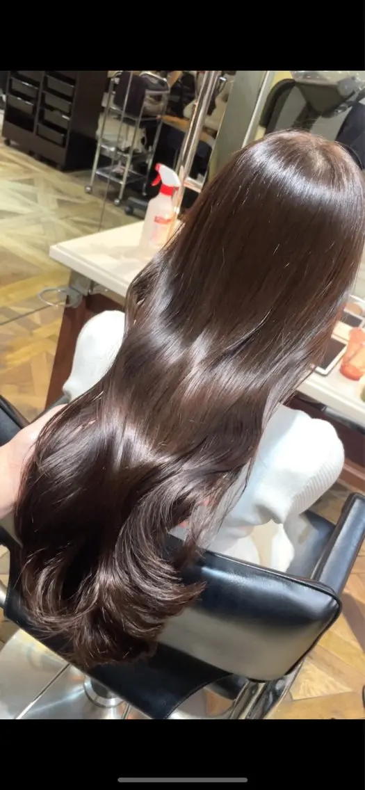 ロング カラー ブラウンカラー ショコラブラウン カット ヘアカラー トリートメント ご新規様限定 透明感カラーKANAのヘアスタイル