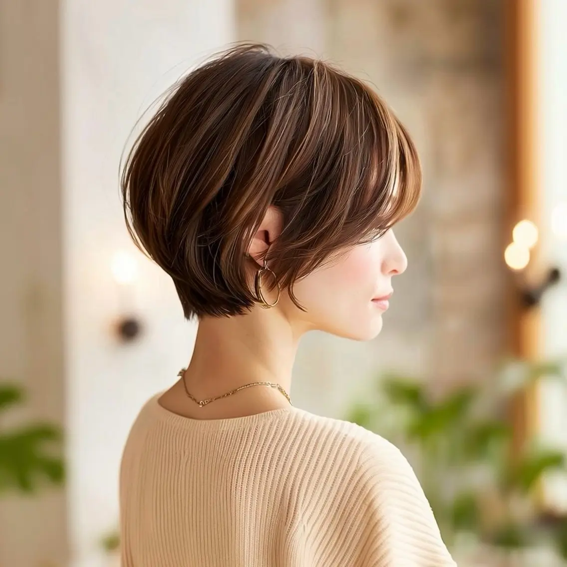 ショート ショートボブ 丸みショート ボブ 顔周りカット レイヤーカット カット トリートメント 🌿京都丸みショート /小倉徒歩4分/多田のヘアスタイル