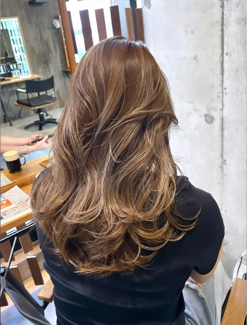 ロング カラー ハイライトカラー ハイライト カット ヘアカラー haruka ♡レイヤー/透明感のヘアスタイル