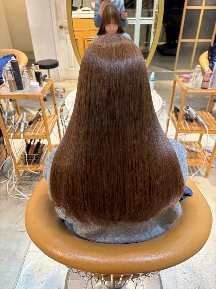 ロング 髪質改善 縮毛矯正 カット ヘアカラー トリートメント ヘアセット 髪質改善/ボブ /韓国/erikoのヘアスタイル
