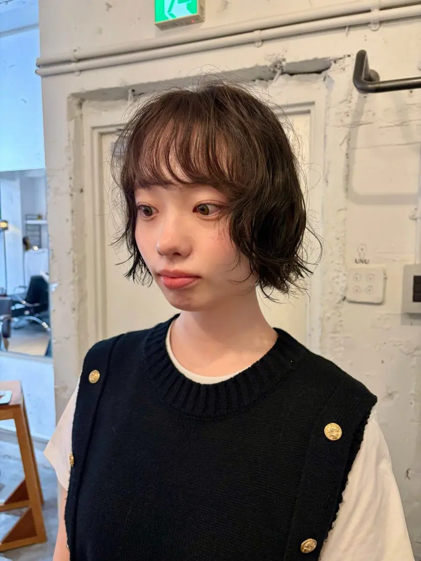 ショート カラー パーマ ボブ ニュアンスパーマ カット ヘアカラー パーマ トリートメント ＊UNU＊ RICOのヘアスタイル